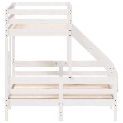 køjeseng 80x200/140x200 cm massivt fyrretræ hvid