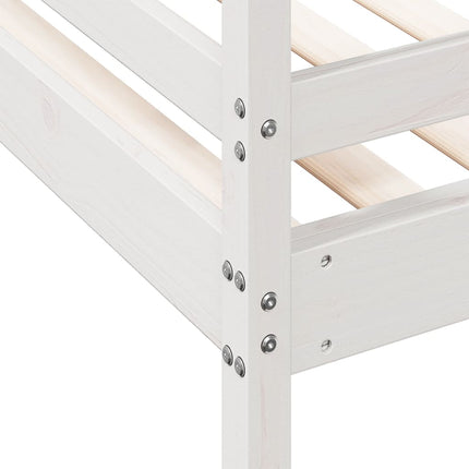 køjeseng 80x200/140x200 cm massivt fyrretræ hvid
