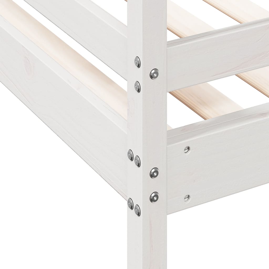 køjeseng 80x200/140x200 cm massivt fyrretræ hvid