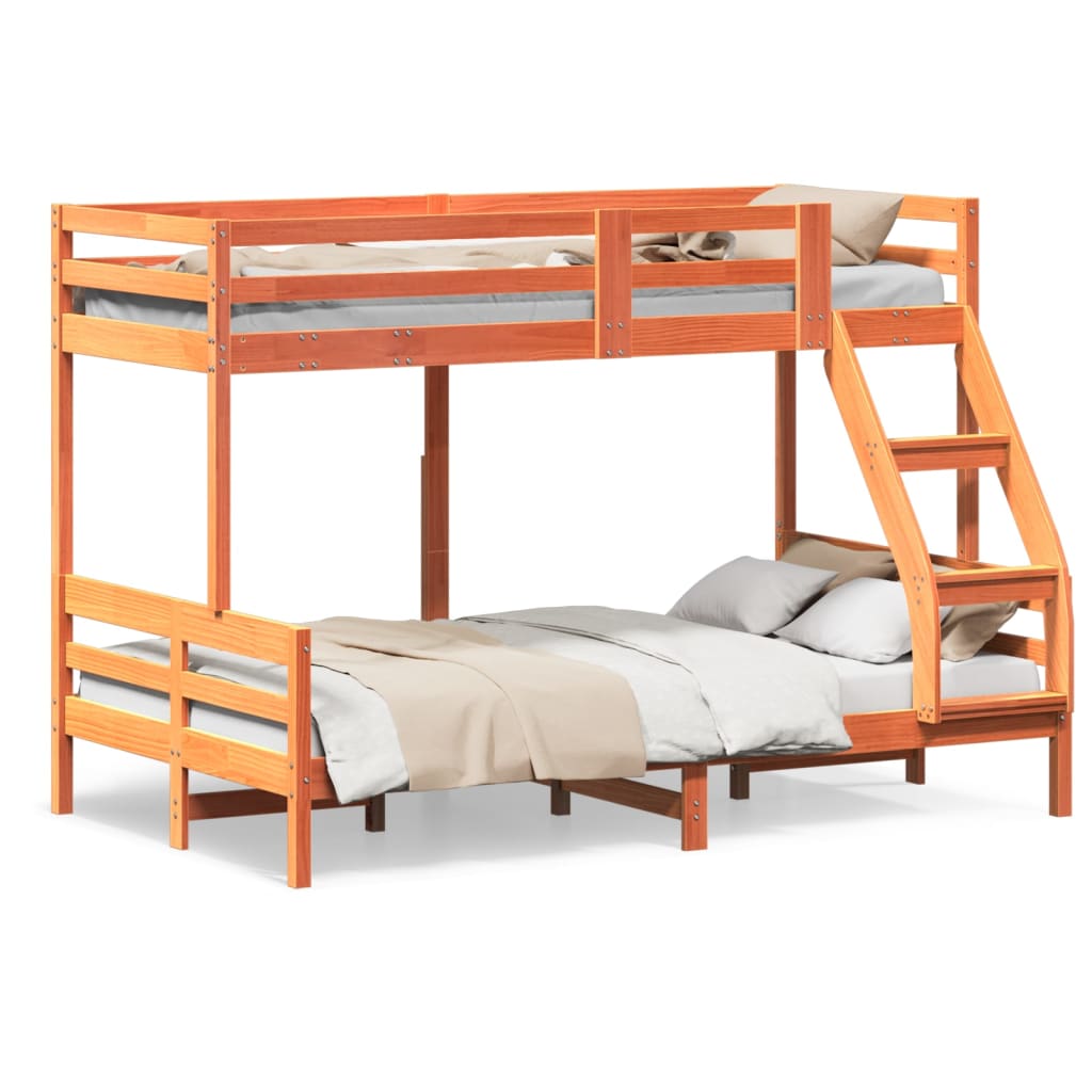 køjeseng 80x200/120x200 cm massivt fyrretræ gyldenbrun