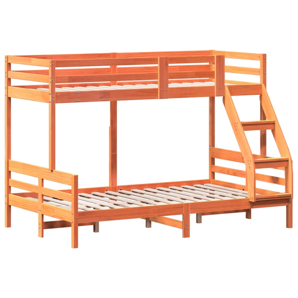 køjeseng 80x200/120x200 cm massivt fyrretræ gyldenbrun