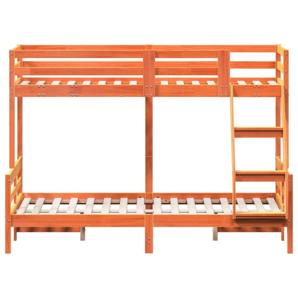 køjeseng 80x200/120x200 cm massivt fyrretræ gyldenbrun