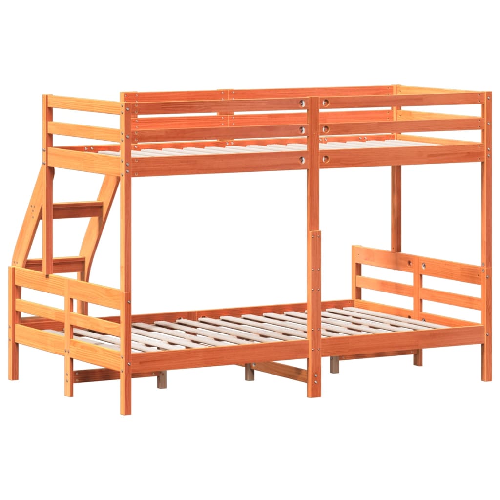 køjeseng 80x200/120x200 cm massivt fyrretræ gyldenbrun