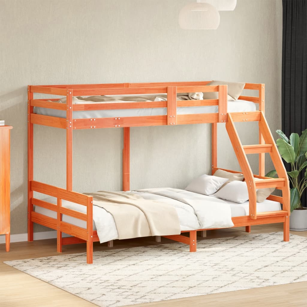 køjeseng 80x200/120x200 cm massivt fyrretræ gyldenbrun