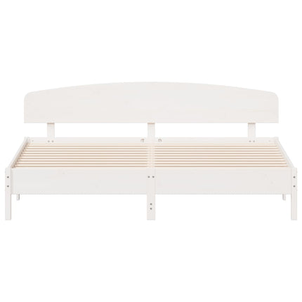 sengeramme uden madras 200x200 cm massivt fyrretræ hvid