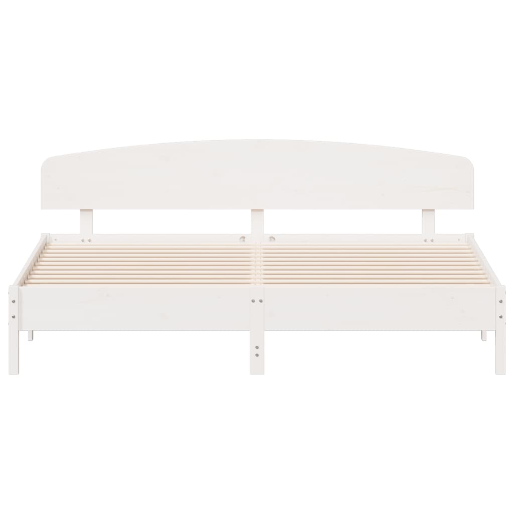 sengeramme uden madras 200x200 cm massivt fyrretræ hvid