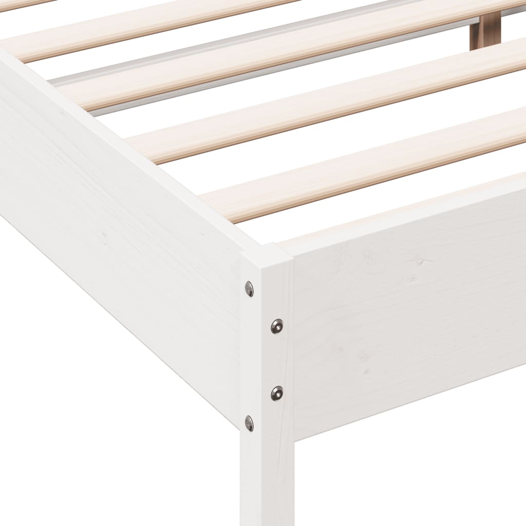 sengeramme uden madras 200x200 cm massivt fyrretræ hvid