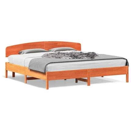 sengeramme uden madras 200x200 cm massivt fyrretræ gyldenbrun