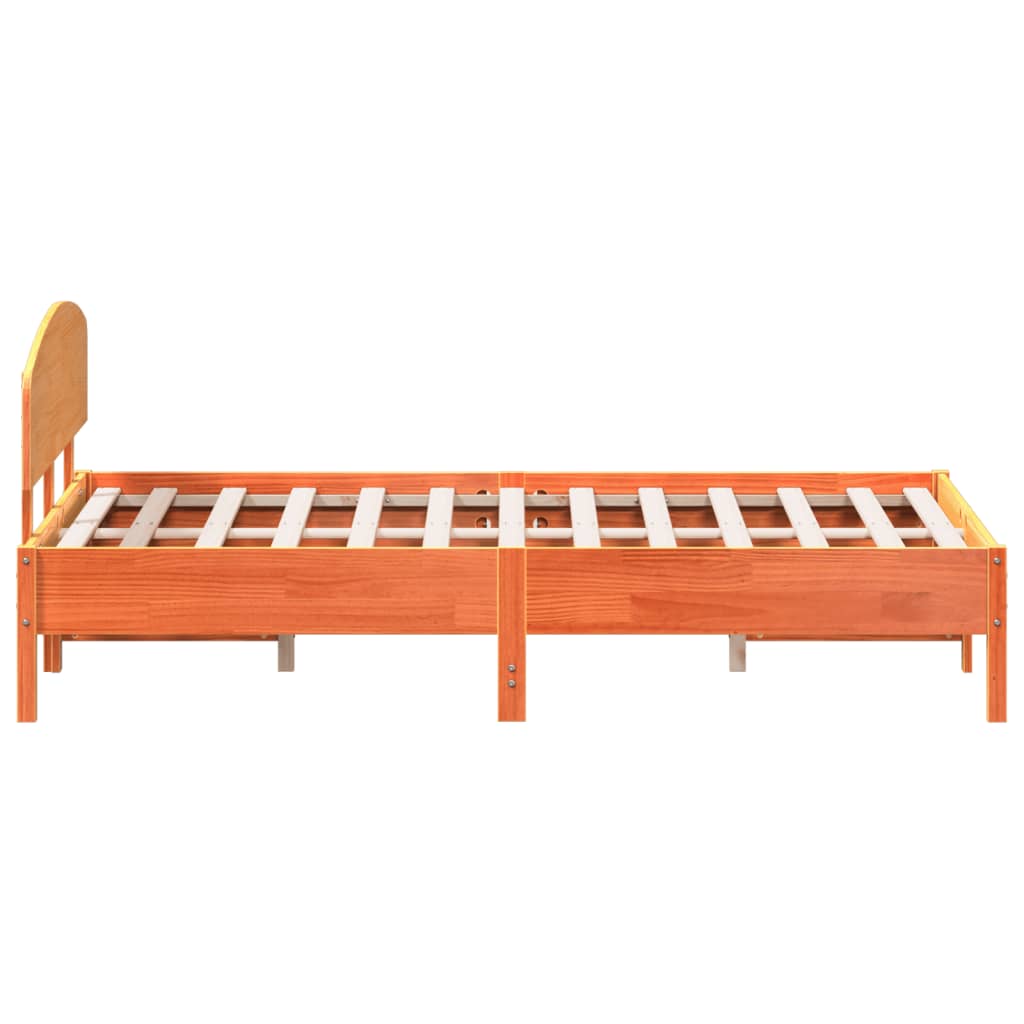 sengeramme uden madras 140x200 cm massivt fyr gyldenbrun