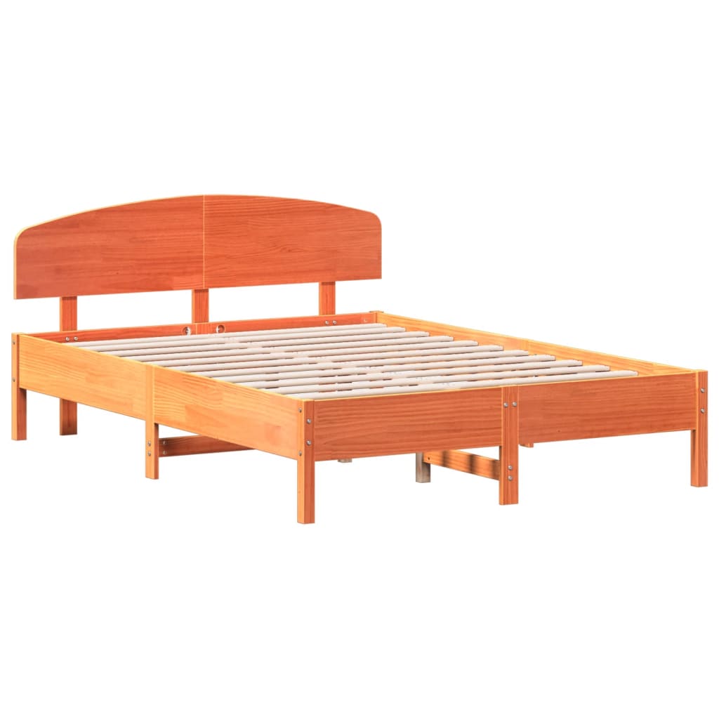 sengeramme uden madras 120x200 cm massivt fyrretræ gyldenbrun