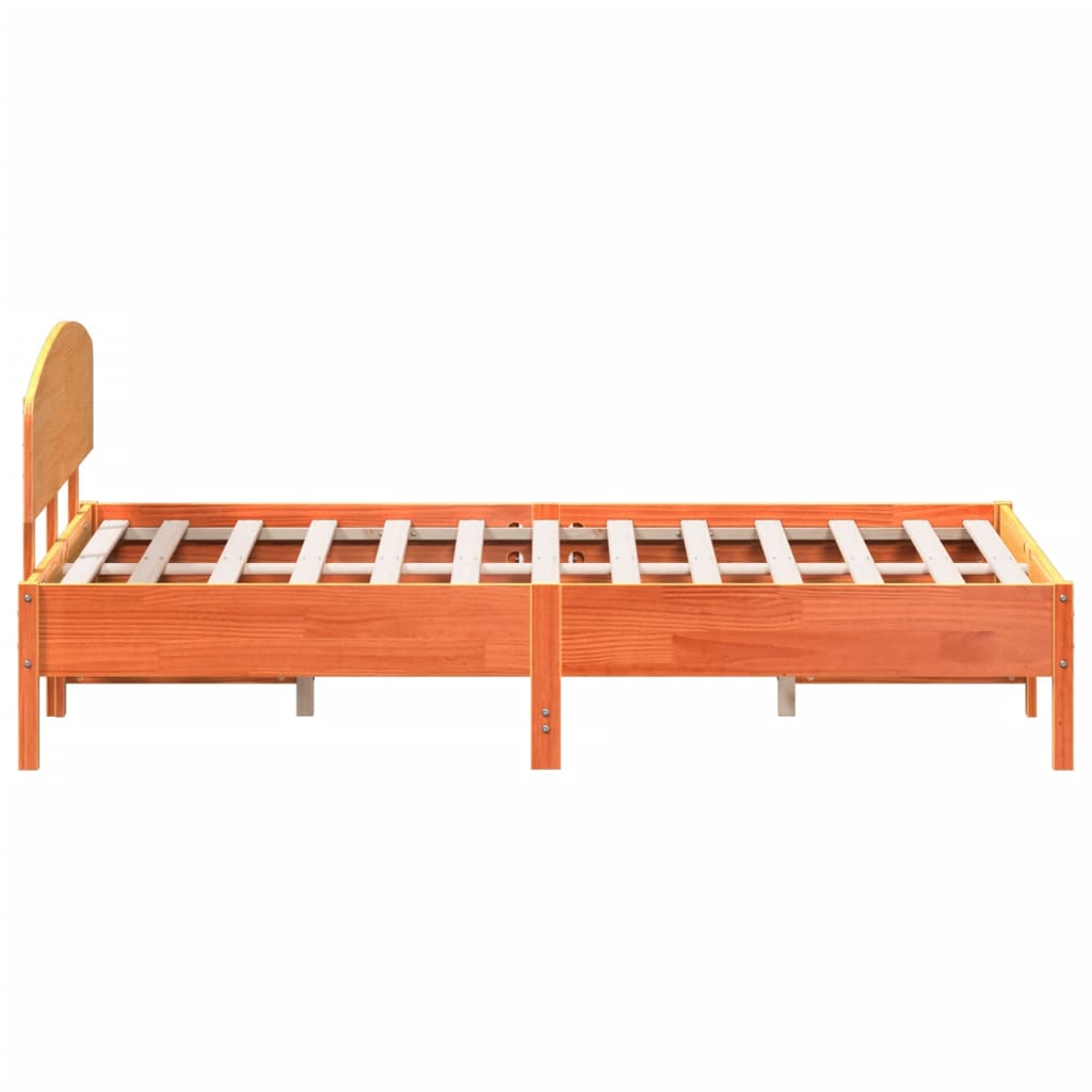 sengeramme uden madras 120x200 cm massivt fyrretræ gyldenbrun
