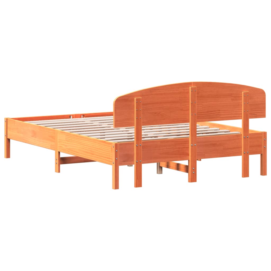 sengeramme uden madras 120x200 cm massivt fyrretræ gyldenbrun