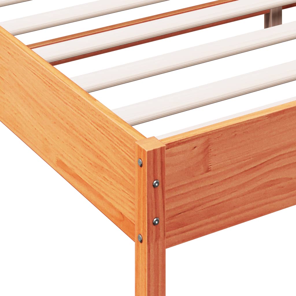 sengeramme uden madras 120x200 cm massivt fyrretræ gyldenbrun