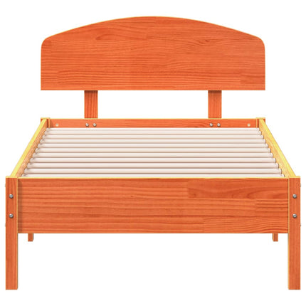 sengeramme uden madras 100x200 cm massivt fyrretræ gyldenbrun