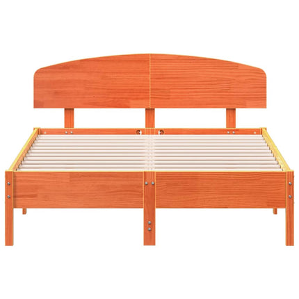 sengeramme uden madras 140x190 cm massivt fyrretræ gyldenbrun