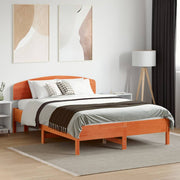 sengeramme uden madras 135x190 cm massivt fyrretræ brun