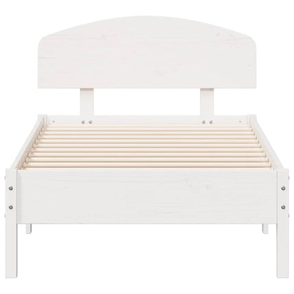 sengeramme uden madras 75x190 cm massivt fyrretræ hvid