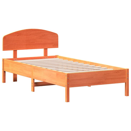 sengeramme uden madras 75x190 cm massivt fyrretræ gyldenbrun