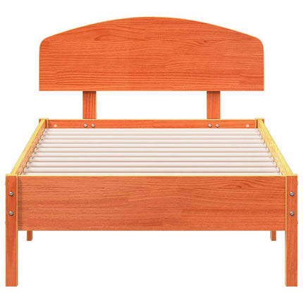 sengeramme uden madras 75x190 cm massivt fyrretræ gyldenbrun