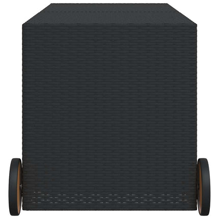 opbevaringsboks med hjul 283 l polyrattan sort