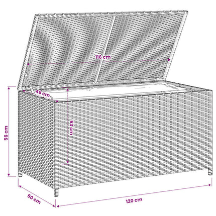 opbevaringsboks til haven 190 l polyrattan beige