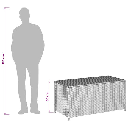 opbevaringsboks til haven 190 l polyrattan beige