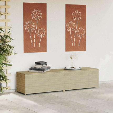 opbevaringsboks til haven 469 l polyrattan beige