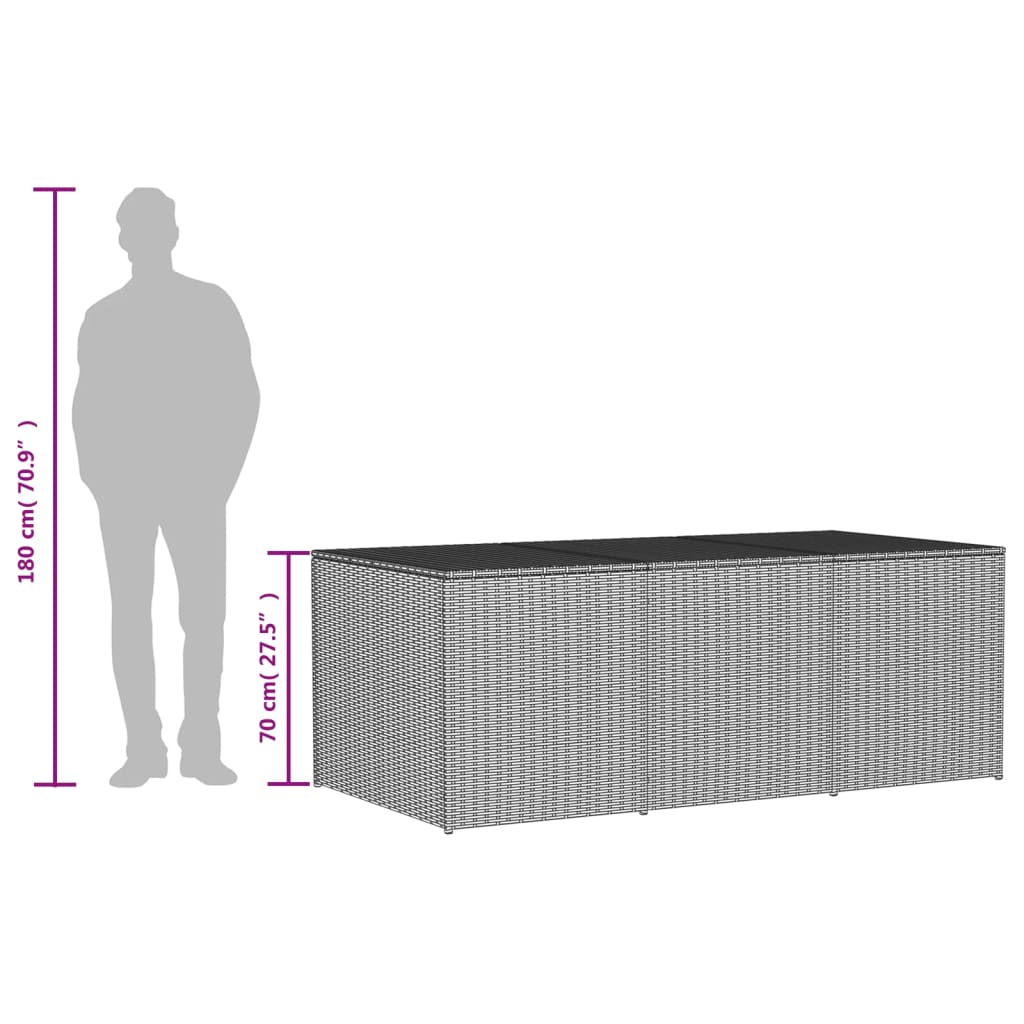 opbevaringsboks til haven 984 l polyrattan beige