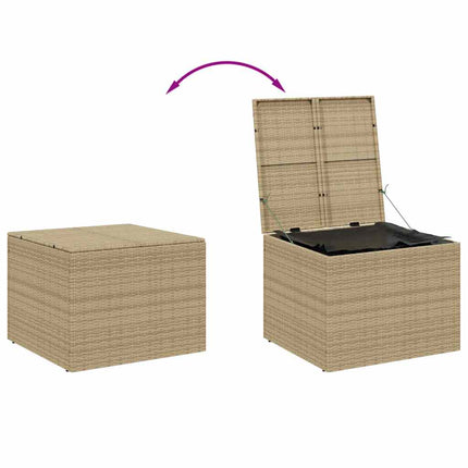 opbevaringsboks til haven 291 l polyrattan beige