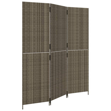 rumdeler 3 paneler polyrattan grå