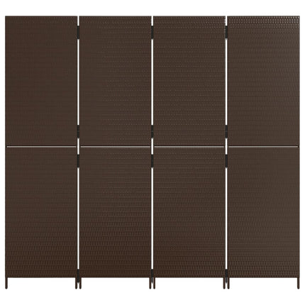 rumdeler 4 paneler polyrattan brun