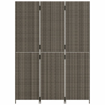rumdeler 3 paneler polyrattan grå