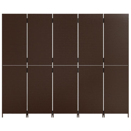 rumdeler 5 paneler polyrattan brun