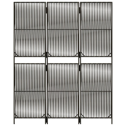 rumdeler 3 paneler polyrattan grå