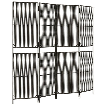 rumdeler 4 paneler polyrattan grå