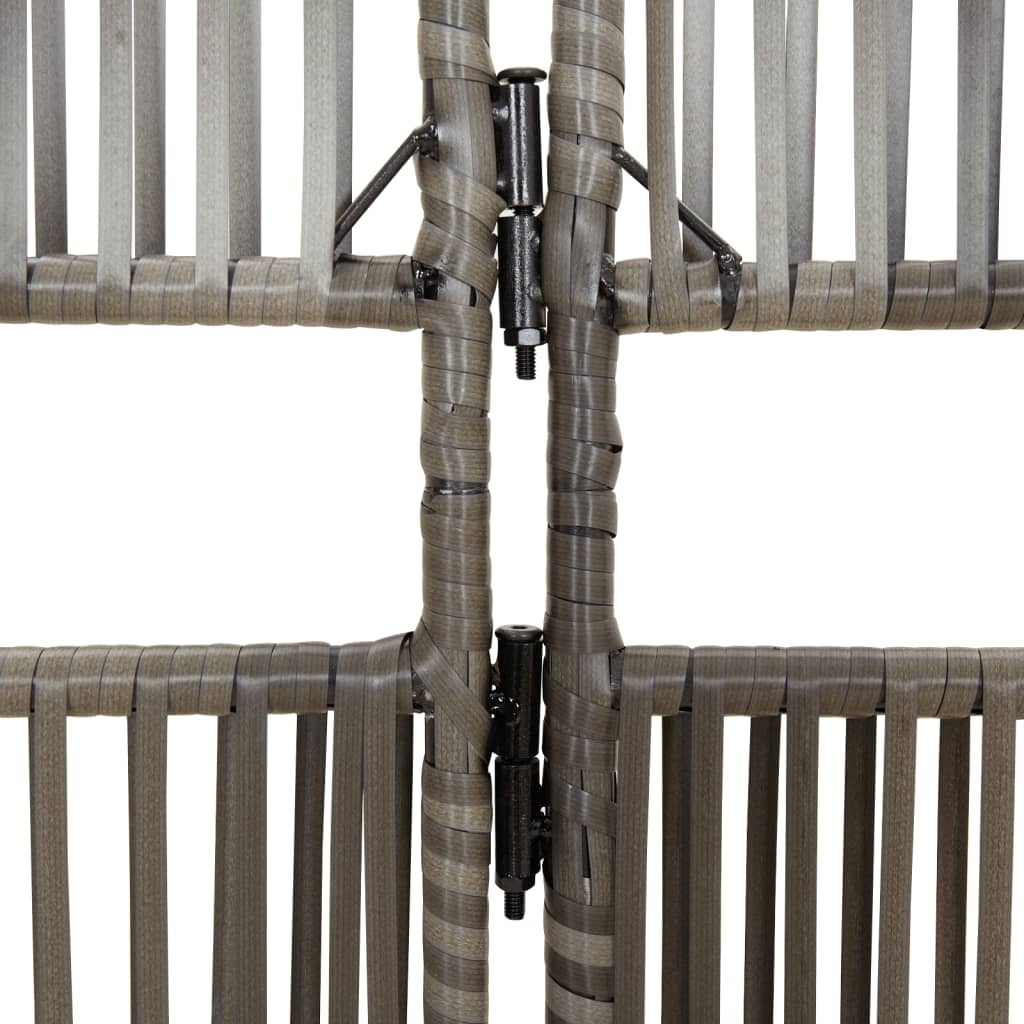 rumdeler 4 paneler polyrattan grå