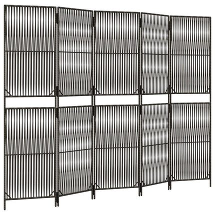 rumdeler 5 paneler polyrattan grå