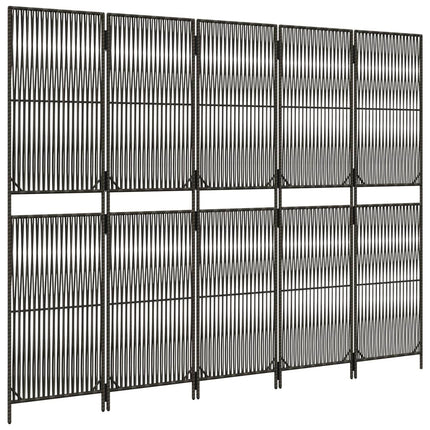 rumdeler 5 paneler polyrattan grå
