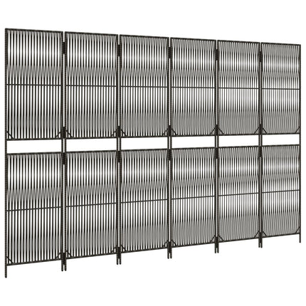 rumdeler 6 paneler polyrattan grå