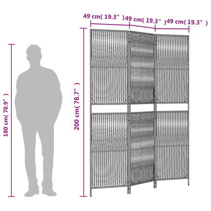 rumdeler 3 paneler polyrattan sort