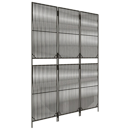 rumdeler 3 paneler polyrattan grå