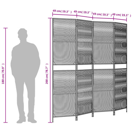 rumdeler 4 paneler polyrattan sort