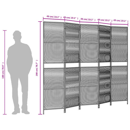 rumdeler 5 paneler polyrattan sort