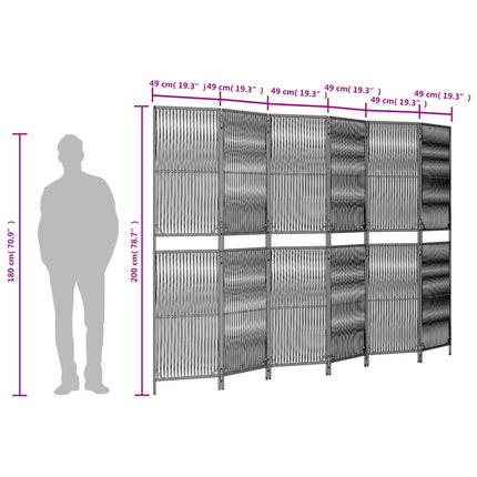 rumdeler 6 paneler polyrattan sort