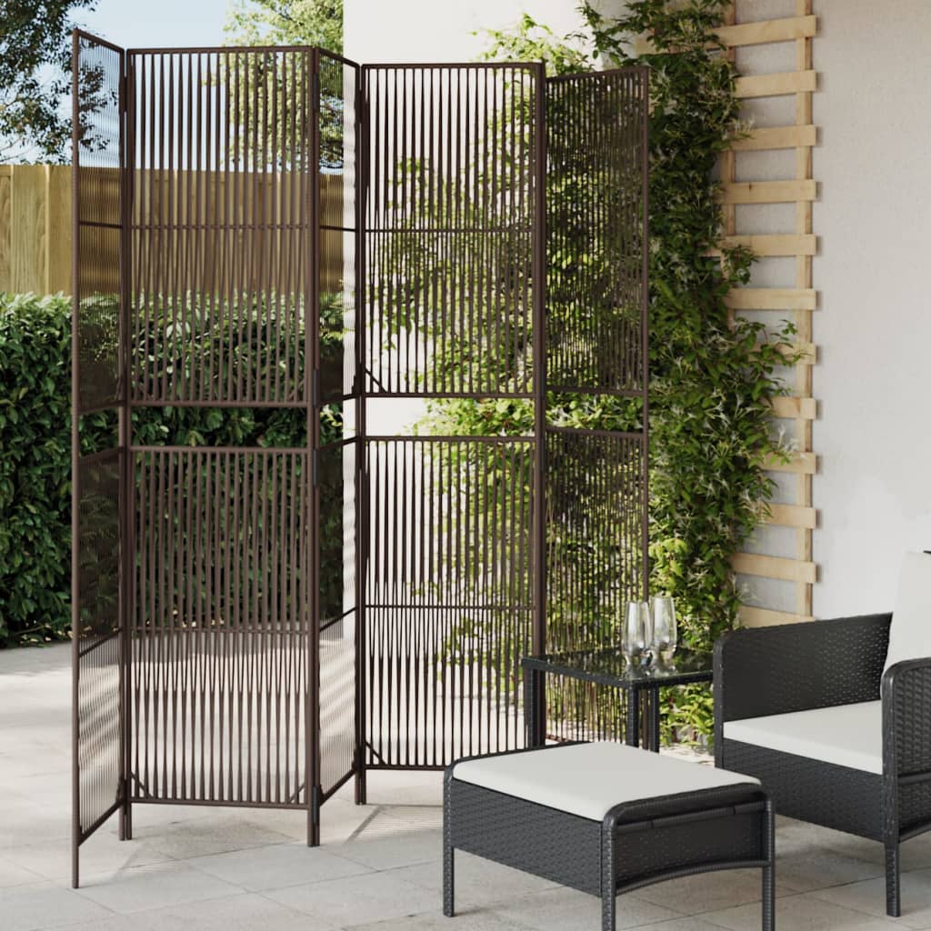 rumdeler 6 paneler polyrattan brun