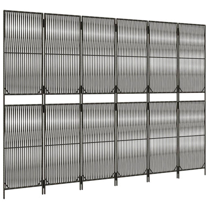 rumdeler 6 paneler polyrattan grå