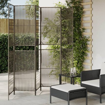 rumdeler 6 paneler polyrattan grå
