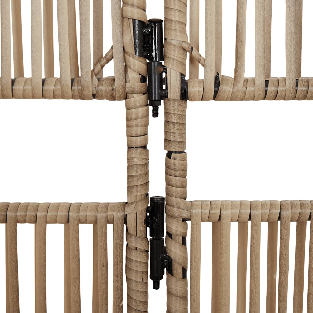rumdeler 6 paneler polyrattan beige
