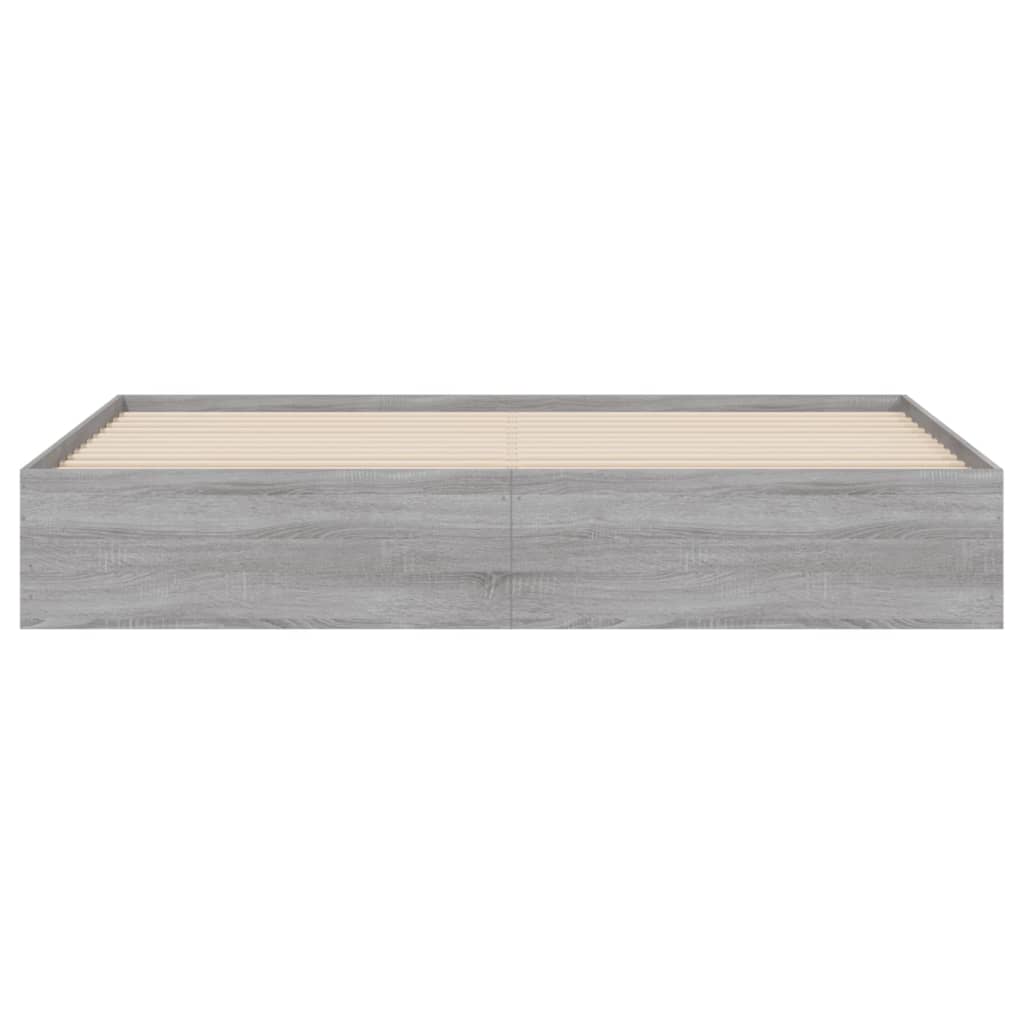 sengeramme med skuffer 180x200 cm konstrueret træ grå sonoma-eg