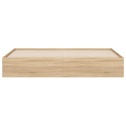 sengeramme med skuffer 160x200 cm konstrueret træ sonoma-eg